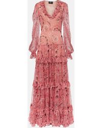 Etro - Ruffled Tiered Paisley Silk Gown - Lyst