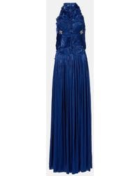 Costarellos - Ruched Halterneck Georgette Gown - Lyst
