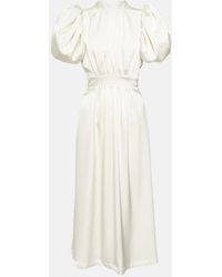 ROTATE BIRGER CHRISTENSEN - Balloon Sleeve Satin Midi Dress - Lyst