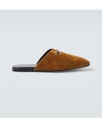 Gucci - Gg Horsebit Suede Mules - Lyst