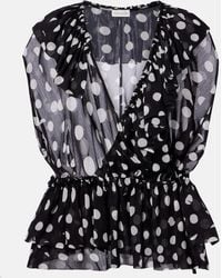 Dries Van Noten - Polka-Dot Ruffled Top - Lyst