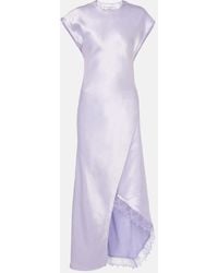 JW Anderson - Asymmetric Lace-Trimmed Satin Midi Dress - Lyst