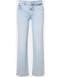 7 For All Mankind - Calie Embellished Straight Jeans - Lyst