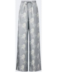 Stella McCartney - Printed Silk Satin Wide-Leg Pants - Lyst