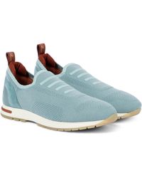 Loro Piana 360 Lp Flexy Walk Wool-blend Sneakers - Blue