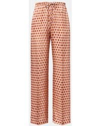 Dries Van Noten - Polka-Dot Silk Wide-Leg Pants - Lyst