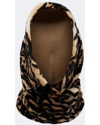 Nour Hammour - Printed Leather And Shearling Hood - Lyst