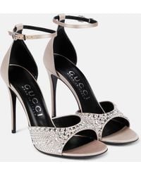 Gucci - Crystal-embellished Satin Sandals - Lyst