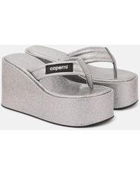 Coperni - Glitter Wedge Thong Sandals - Lyst