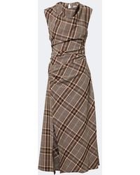 Jonathan Simkhai - Burke Draped Plaid Midi Dress - Lyst