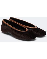 Dries Van Noten - Leather-Trimmed Velvet Ballet Flats - Lyst