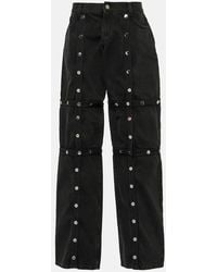 The Attico - Studded Convertible Low-Rise Straight Jeans - Lyst