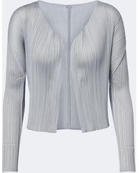 Pleats Please Issey Miyake - Basics Pleated Cardigan - Lyst
