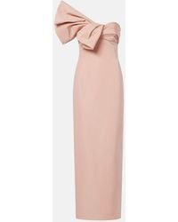 Oscar de la Renta - Bow-Detail Draped Silk Faille Gown - Lyst