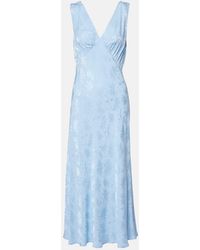 RIXO London - Sandrine Floral Jacquard Midi Dress - Lyst