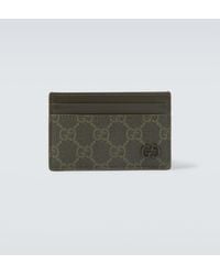 Gucci - Gg Supreme Monogrammed Coated-Canvas And Leather Cardholder - Lyst