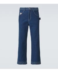 Bode - Knolly Brook Embroidered Wide-Leg Jeans - Lyst
