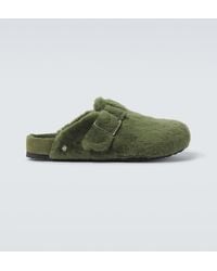 Birkenstock - Boston 1774 Shearling-Lined Suede Mules - Lyst
