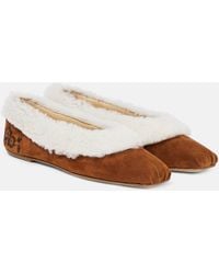 Magda Butrym - Embroidered Shearling Ballet Flats - Lyst