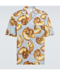 Nanushka - Printed Cotton Bowling Shirt - Lyst