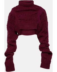 Noir Kei Ninomiya - Cable-Knit Wool Sweater - Lyst