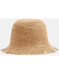 Oséree - Embellished Raffia Bucket Hat - Lyst