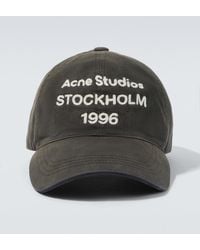 Acne Studios - Gorra De Algodon Con Logo Bordado - Lyst