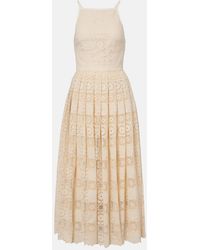 Elie Saab - Silk And Cotton-Blend Guipure Lace Midi Dress - Lyst