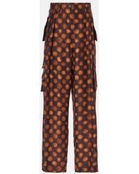 Dries Van Noten - Printed Silk Cargo Pants - Lyst