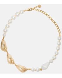Self-Portrait - Faux Pearl-Embellished Necklace - Lyst