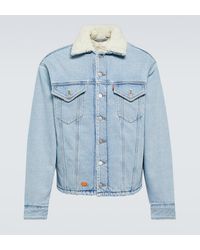 ERL - Faux Fur-Trimmed Denim Jacket - Lyst