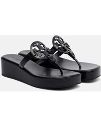 Tory Burch - Miller Leather Platform Thong Sandals - Lyst