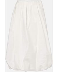 Brunello Cucinelli - Falda Midi De Mezcla De Algodon - Lyst