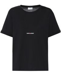 Saint Laurent T-Shirt mit Logo-Print - Schwarz