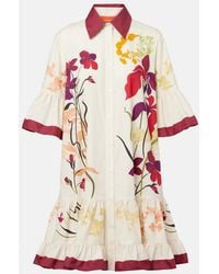 La DoubleJ - Choux Floral Cotton Poplin Shirt Dress - Lyst