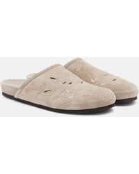 Brunello Cucinelli - Sequined Suede Slides - Lyst