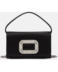 Roger Vivier - Pilgrim Micro Embellished Satin Shoulder Bag - Lyst