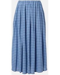 Faithfull the Brand - Agora Checked Cotton Midi Skirt - Lyst