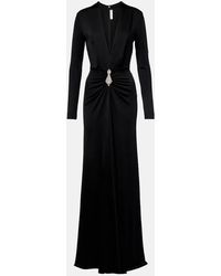 Victoria Beckham - Embellished Gathered Crepe Gown - Lyst