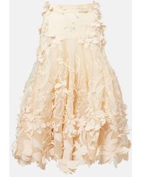 Zimmermann - Hypnotic Floral-Applique Silk Midi Skirt - Lyst