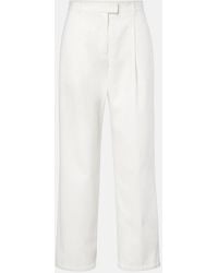 The Row - Neriah Cotton And Cashmere Straight Pants - Lyst