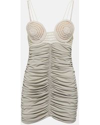 Magda Butrym - Ruched Crochet And Jersey Minidress - Lyst