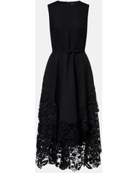 Oscar de la Renta - Wool-Blend And Lace Cocktail Dress - Lyst