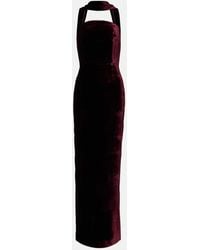 Roland Mouret - Scarf-Detail Velvet Corset Gown - Lyst