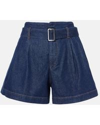 FRAME - The Paper Bag Belted Denim Shorts - Lyst