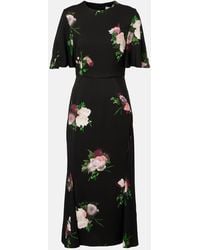 Erdem - Robe Midi A Fleurs - Lyst