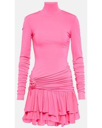 Blumarine - Floral-Applique Gathered Minidress - Lyst