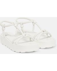 Gianvito Rossi - Knot Leather Flatform Sandals - Lyst