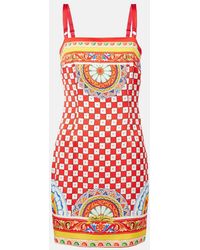 Dolce & Gabbana - Taormina Printed Silk-Blend Minidress - Lyst