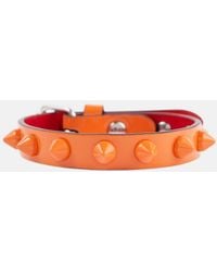 Christian Louboutin - Loubilink Embellished Leather Bracelet - Lyst